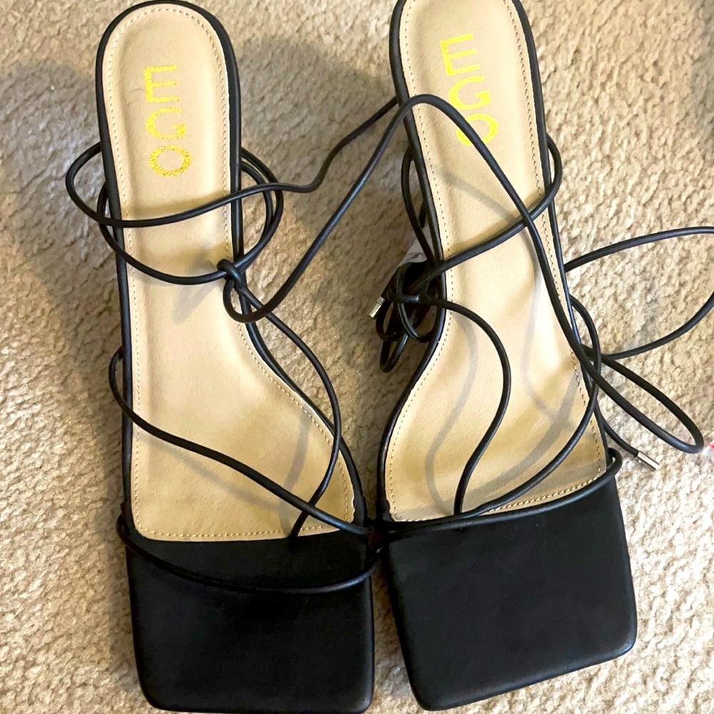 EGO Black straps heels